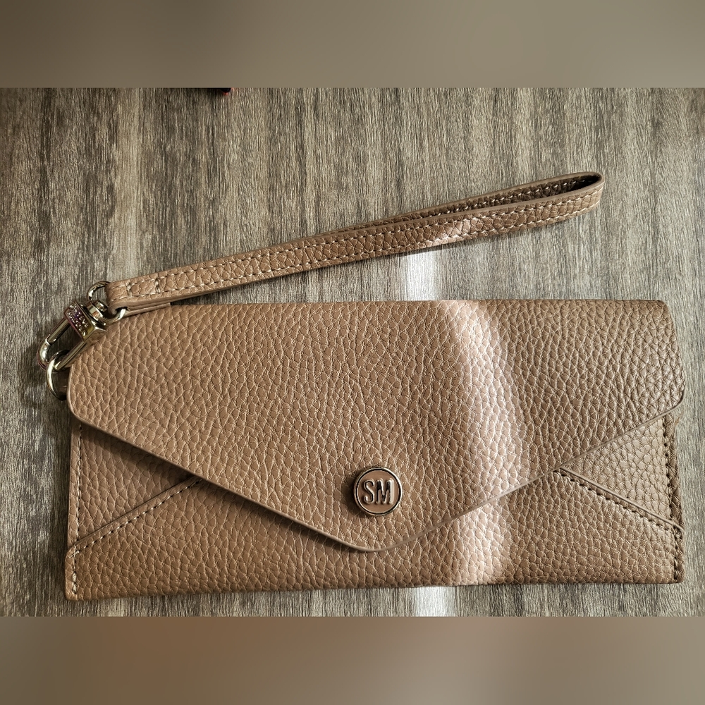 Steve Madden - Vegan Leather Slim Dark Beige Wallet